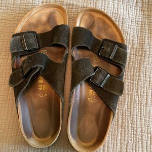 Birkenstock Arizona Blk Suede Soft Foot Bed 44/11